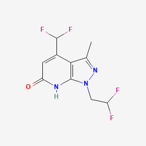 molecular formula C10H9F4N3O B2364939 1-(2,2-Difluoroethyl)-4-(difluoromethyl)-3-methyl-1H-pyrazolo[3,4-b]pyridin-6(7H)-one CAS No. 1018142-26-1