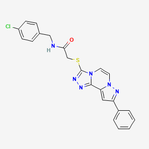 molecular formula C22H17ClN6OS B2364947 N-(4-CHLOROBENZYL)-2-[(9-PHENYLPYRAZOLO[1,5-A][1,2,4]TRIAZOLO[3,4-C]PYRAZIN-3-YL)SULFANYL]ACETAMIDE CAS No. 1206999-84-9
