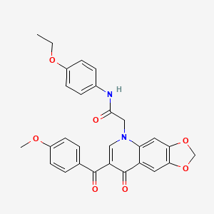 molecular formula C28H24N2O7 B2364960 N-(4-ethoxyphenyl)-2-[7-(4-methoxybenzoyl)-8-oxo-[1,3]dioxolo[4,5-g]quinolin-5-yl]acetamide CAS No. 866341-88-0