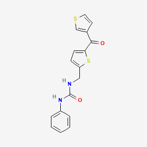 molecular formula C17H14N2O2S2 B2364975 1-Phenyl-3-((5-(thiophene-3-carbonyl)thiophen-2-yl)methyl)urea CAS No. 1797282-06-4