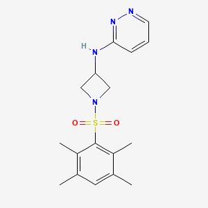 N-[1-(2,3,5,6-tetramethylbenzenesulfonyl)azetidin-3-yl]pyridazin-3-amine