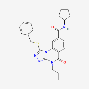 1-(benzylthio)-N-cyclopentyl-5-oxo-4-propyl-4,5-dihydro-[1,2,4]triazolo[4,3-a]quinazoline-8-carboxamide