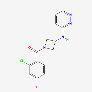 N-[1-(2-chloro-4-fluorobenzoyl)azetidin-3-yl]pyridazin-3-amine
