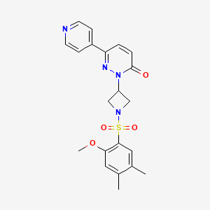 2-[1-(2-Methoxy-4,5-dimethylphenyl)sulfonylazetidin-3-yl]-6-pyridin-4-ylpyridazin-3-one