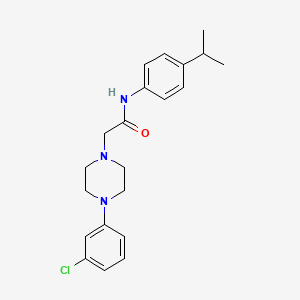 2-[4-(3-chlorophenyl)piperazin-1-yl]-N-(4-propan-2-ylphenyl)acetamide