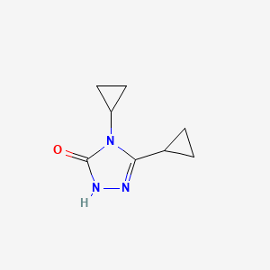 molecular formula C8H11N3O B2365063 3,4-dicyclopropyl-4,5-dihydro-1H-1,2,4-triazol-5-one CAS No. 135301-80-3