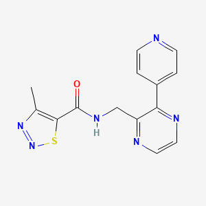 4-methyl-N-((3-(pyridin-4-yl)pyrazin-2-yl)methyl)-1,2,3-thiadiazole-5-carboxamide