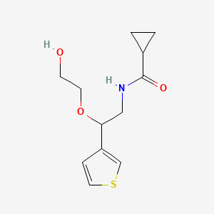 molecular formula C12H17NO3S B2365081 N-[2-(2-hydroxyethoxy)-2-(thiophen-3-yl)ethyl]cyclopropanecarboxamide CAS No. 2097864-33-8