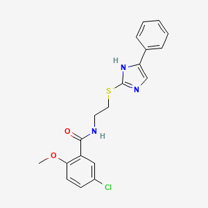 5-chloro-2-methoxy-N-(2-((5-phenyl-1H-imidazol-2-yl)thio)ethyl)benzamide