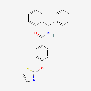 molecular formula C23H18N2O2S B2365088 N-benzhydryl-4-(thiazol-2-yloxy)benzamide CAS No. 2034608-12-1