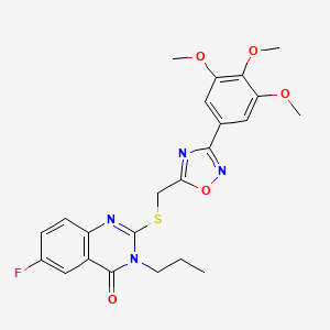 6-fluoro-3-propyl-2-(((3-(3,4,5-trimethoxyphenyl)-1,2,4-oxadiazol-5-yl)methyl)thio)quinazolin-4(3H)-one