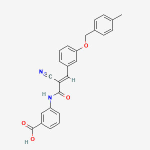 3-[[(E)-2-cyano-3-[3-[(4-methylphenyl)methoxy]phenyl]prop-2-enoyl]amino]benzoic acid