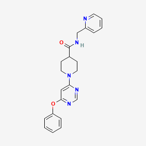 molecular formula C22H23N5O2 B2365118 1-(6-phenoxypyrimidin-4-yl)-N-(pyridin-2-ylmethyl)piperidine-4-carboxamide CAS No. 1251573-48-4