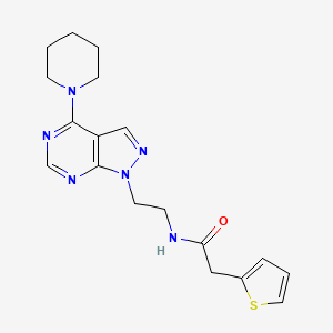 molecular formula C18H22N6OS B2365120 N-(2-(4-(piperidin-1-yl)-1H-pyrazolo[3,4-d]pyrimidin-1-yl)ethyl)-2-(thiophen-2-yl)acetamide CAS No. 1021123-27-2