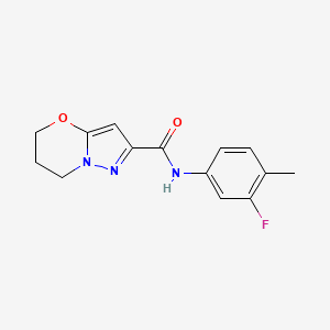 N-(3-fluoro-4-methylphenyl)-6,7-dihydro-5H-pyrazolo[5,1-b][1,3]oxazine-2-carboxamide