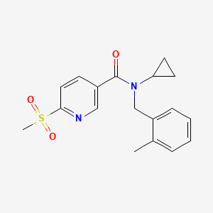 molecular formula C18H20N2O3S B2365123 N-Cyclopropyl-N-[(2-methylphenyl)methyl]-6-methylsulfonylpyridine-3-carboxamide CAS No. 2248863-60-5