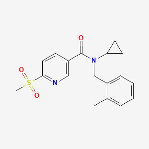 N-Cyclopropyl-N-[(2-methylphenyl)methyl]-6-methylsulfonylpyridine-3-carboxamide