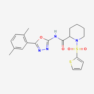 N-(5-(2,5-dimethylphenyl)-1,3,4-oxadiazol-2-yl)-1-(thiophen-2-ylsulfonyl)piperidine-2-carboxamide