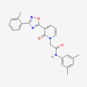 molecular formula C24H22N4O3 B2365137 N-(3,5-dimethylphenyl)-2-{3-[3-(2-methylphenyl)-1,2,4-oxadiazol-5-yl]-2-oxo-1,2-dihydropyridin-1-yl}acetamide CAS No. 1251598-67-0