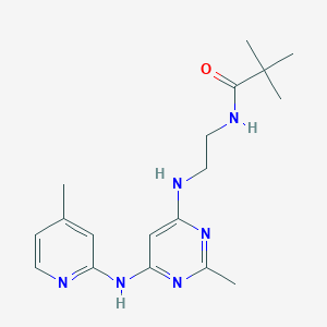 N-(2-((2-methyl-6-((4-methylpyridin-2-yl)amino)pyrimidin-4-yl)amino)ethyl)pivalamide