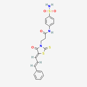 3-((Z)-4-oxo-5-((E)-3-phenylallylidene)-2-thioxothiazolidin-3-yl)-N-(4-sulfamoylphenyl)propanamide