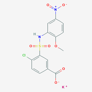 Potassium;4-chloro-3-[(2-methoxy-5-nitrophenyl)sulfamoyl]benzoate