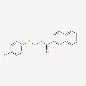 molecular formula C19H15FOS B2365163 3-[(4-氟苯基)硫烷基]-1-(2-萘基)-1-丙酮 CAS No. 477334-39-7