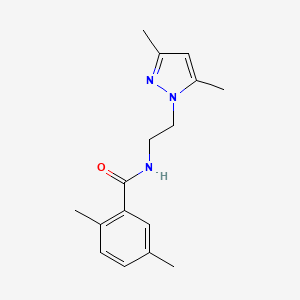 molecular formula C16H21N3O B2365194 N-(2-(3,5-dimethyl-1H-pyrazol-1-yl)ethyl)-2,5-dimethylbenzamide CAS No. 1235166-29-6