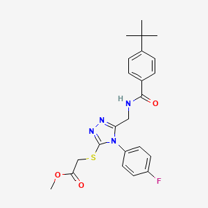 molecular formula C23H25FN4O3S B2365201 methyl 2-[(5-{[(4-tert-butylphenyl)formamido]methyl}-4-(4-fluorophenyl)-4H-1,2,4-triazol-3-yl)sulfanyl]acetate CAS No. 689751-11-9