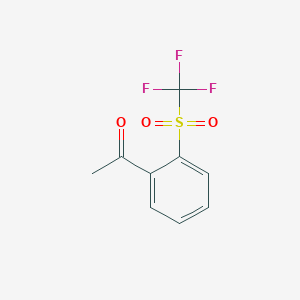 molecular formula C9H7F3O3S B2365203 1-(2-((Trifluoromethyl)sulfonyl)phenyl)ethan-1-one CAS No. 1416277-09-2
