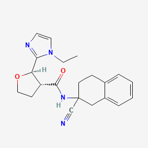 (2R,3R)-N-(2-Cyano-3,4-dihydro-1H-naphthalen-2-yl)-2-(1-ethylimidazol-2-yl)oxolane-3-carboxamide