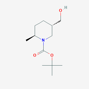 molecular formula C12H23NO3 B2365220 tert-butyl (2S,5S)-5-(hydroxymethyl)-2-methyl-piperidine-1-carboxylate CAS No. 2287346-60-3