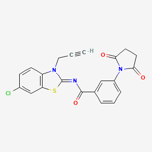 (Z)-N-(6-chloro-3-(prop-2-yn-1-yl)benzo[d]thiazol-2(3H)-ylidene)-3-(2,5-dioxopyrrolidin-1-yl)benzamide