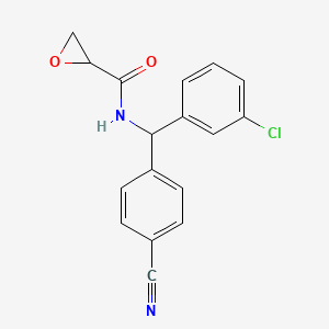 molecular formula C17H13ClN2O2 B2365226 N-[(3-Chlorophenyl)-(4-cyanophenyl)methyl]oxirane-2-carboxamide CAS No. 2411295-84-4
