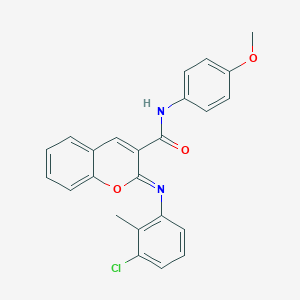 (2Z)-2-[(3-chloro-2-methylphenyl)imino]-N-(4-methoxyphenyl)-2H-chromene-3-carboxamide