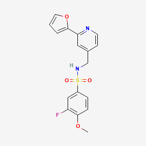 3-fluoro-N-((2-(furan-2-yl)pyridin-4-yl)methyl)-4-methoxybenzenesulfonamide