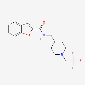 molecular formula C17H19F3N2O2 B2365253 N-[[1-(2,2,2-Trifluoroethyl)piperidin-4-yl]methyl]-1-benzofuran-2-carboxamide CAS No. 2309733-45-5