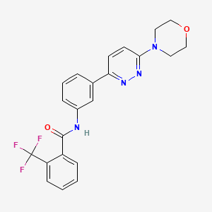 molecular formula C22H19F3N4O2 B2365254 N-(3-(6-morpholinopyridazin-3-yl)phenyl)-2-(trifluoromethyl)benzamide CAS No. 922809-06-1