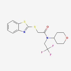 2-(benzo[d]thiazol-2-ylthio)-N-(tetrahydro-2H-pyran-4-yl)-N-(2,2,2-trifluoroethyl)acetamide