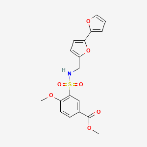 molecular formula C18H17NO7S B2365259 methyl 3-(N-([2,2'-bifuran]-5-ylmethyl)sulfamoyl)-4-methoxybenzoate CAS No. 2034339-70-1