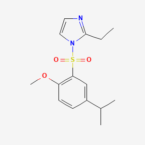 molecular formula C15H20N2O3S B2365263 2-ethyl-1-((5-isopropyl-2-methoxyphenyl)sulfonyl)-1H-imidazole CAS No. 898644-99-0