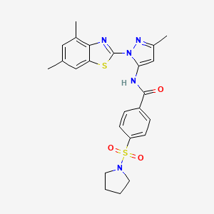 N-(1-(4,6-dimethylbenzo[d]thiazol-2-yl)-3-methyl-1H-pyrazol-5-yl)-4-(pyrrolidin-1-ylsulfonyl)benzamide