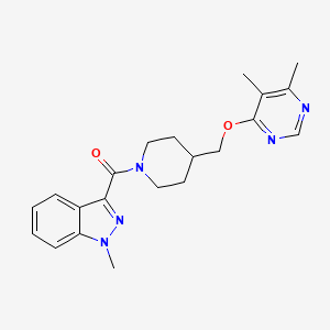 (4-(((5,6-dimethylpyrimidin-4-yl)oxy)methyl)piperidin-1-yl)(1-methyl-1H-indazol-3-yl)methanone