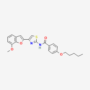 molecular formula C24H24N2O4S B2365271 N-(4-(7-methoxybenzofuran-2-yl)thiazol-2-yl)-4-(pentyloxy)benzamide CAS No. 921566-94-1