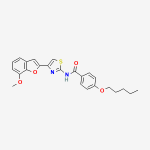 N-(4-(7-methoxybenzofuran-2-yl)thiazol-2-yl)-4-(pentyloxy)benzamide