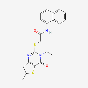2-[(3-ethyl-6-methyl-4-oxo-6,7-dihydrothieno[3,2-d]pyrimidin-2-yl)sulfanyl]-N-naphthalen-1-ylacetamide