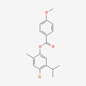 4-Bromo-5-isopropyl-2-methylphenyl 4-methoxybenzenecarboxylate