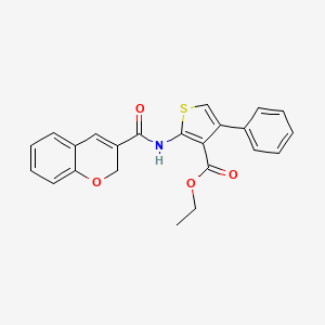 molecular formula C23H19NO4S B2365296 ETHYL 2-(2H-CHROMENE-3-AMIDO)-4-PHENYLTHIOPHENE-3-CARBOXYLATE CAS No. 887346-31-8