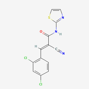 (E)-2-cyano-3-(2,4-dichlorophenyl)-N-(1,3-thiazol-2-yl)prop-2-enamide