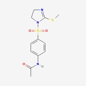 molecular formula C12H15N3O3S2 B2365299 N-(4-((2-(methylthio)-4,5-dihydro-1H-imidazol-1-yl)sulfonyl)phenyl)acetamide CAS No. 868216-45-9